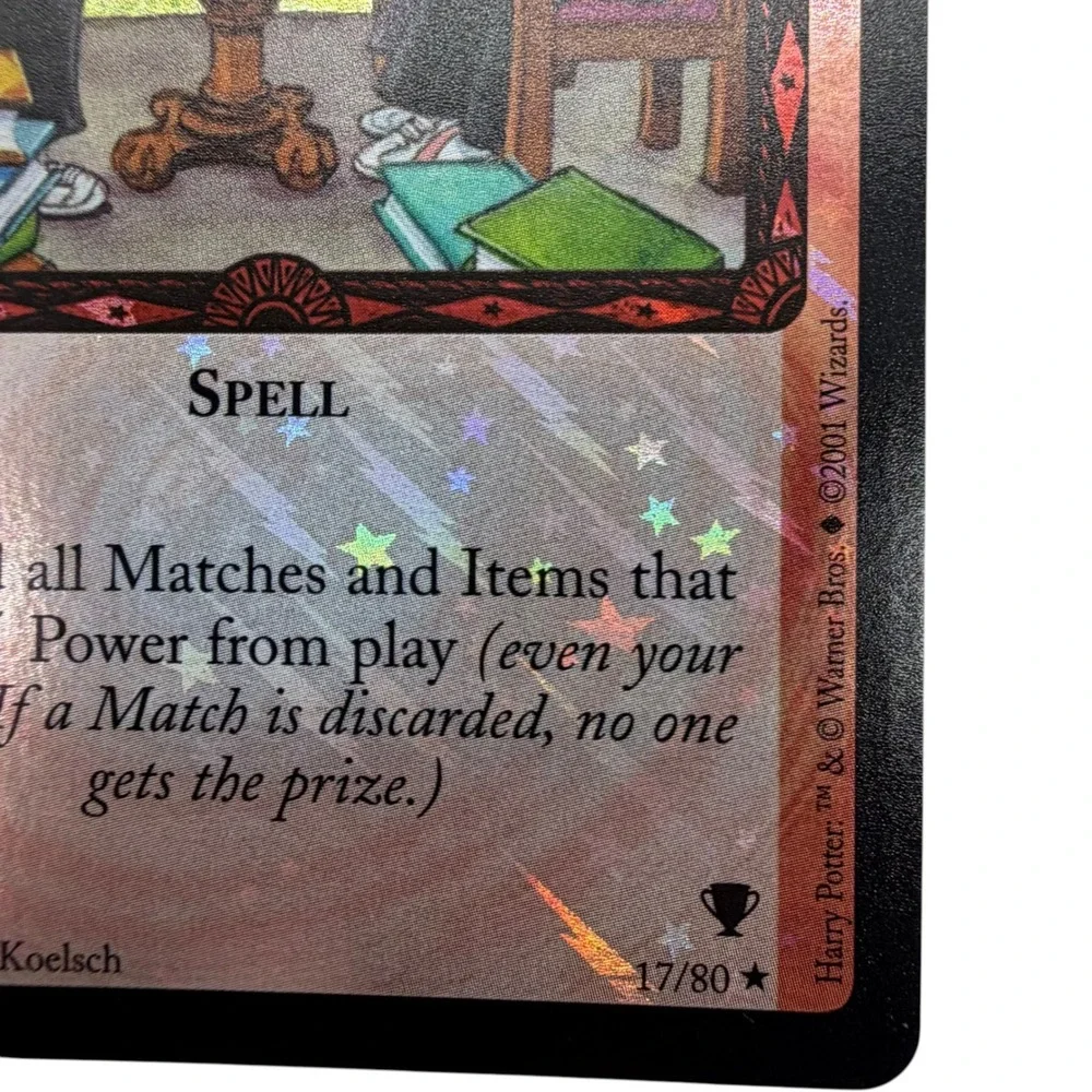 Harry Potter TCG No Time to Play 17/80 Rare Holofoil Spell Card 2001 Vintage